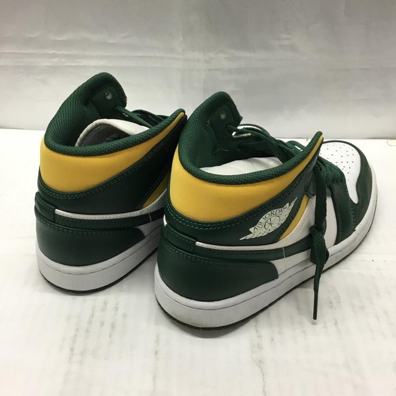 ナイキ NIKE スニーカー スニーカー 554724-371 AIR JORDAN 1 MID 26cm 26.0cm ロゴ、文字 白 / ホワイト / X 緑 / グリーン / X 黄 / イエロー /  メンズ USED 古着 中古 10108072