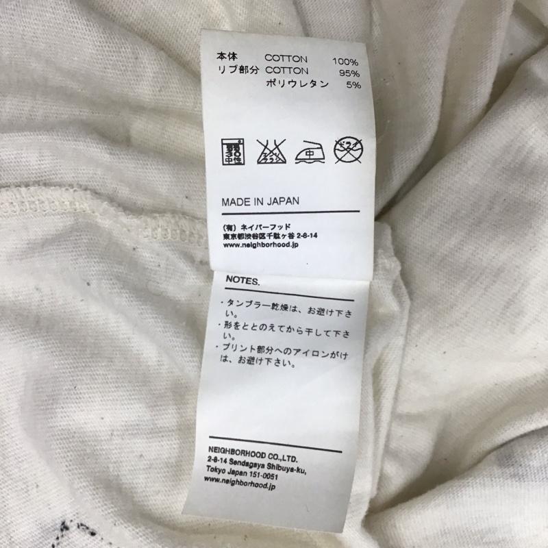 ネイバーフッド NEIGHBORHOOD Tシャツ 長袖 142ATNH-CSM05 リンガーTシャツ M ロゴ、文字 アイボリー / アイボリー / X 黒 / ブラック /  メンズ USED 古着 中古 10121223