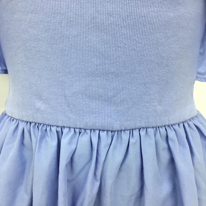 ザラ ZARA ワンピース ロングスカート 半袖ロングワンピース フレアスカート 袖レース S 無地 青 / ブルー /  レディース USED 古着 中古 10110032