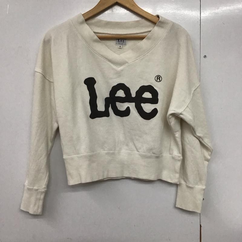 リー Lee トレーナー 長袖 M ロゴ、文字 X プリント 白 / ホワイト /  レディース USED 古着 中古 10141223