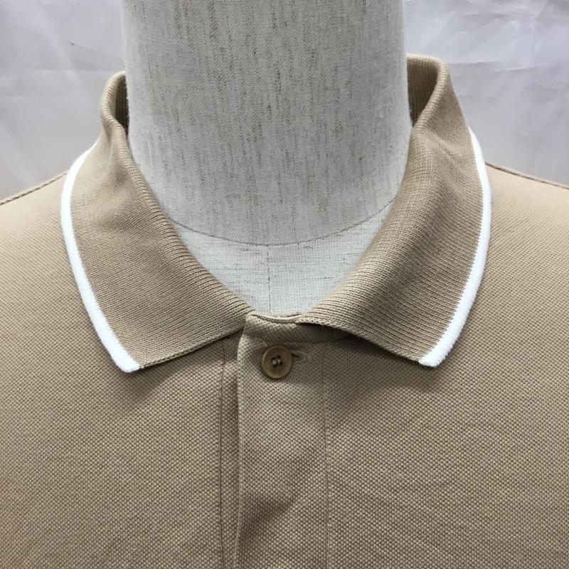 ラコステ LACOSTE ポロシャツ 半袖 半袖ポロシャツ カラーシャツ 半袖カットソー S ロゴ、文字 ベージュ / ベージュ /  メンズ USED 古着 中古 10115748