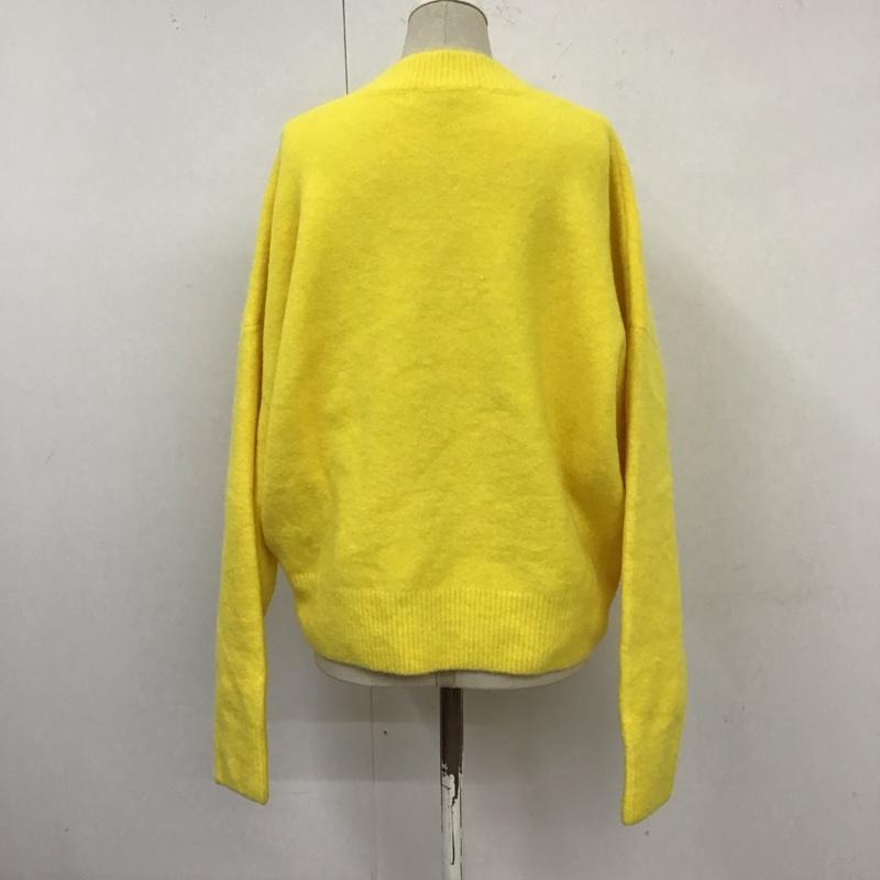 ザラ ZARA ニット、セーター 長袖 2142 201 300 Vネック S 無地 黄 / イエロー /  レディース USED 古着 中古 10119602
