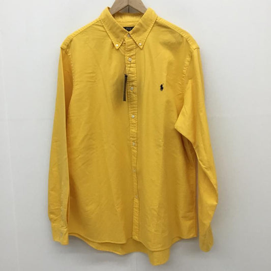 ポロラルフローレン POLO RALPH LAUREN シャツ、ブラウス 長袖 XL ロゴ、文字 X 刺繍 黄 / イエロー /  メンズ USED 古着 中古 10119975