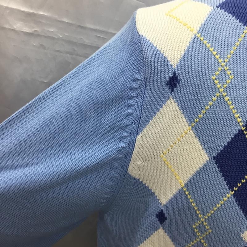ブルックスブラザーズ BROOKS BROTHERS ニット、セーター 長袖 コットン クルーネック アーガイル タグ付き M アーガイル柄 水色 / ライトブルー / X 白 / ホワイト / X 青 / ブルー / X 黄 / イエロー /  メンズ USED 古着 中古 10112884