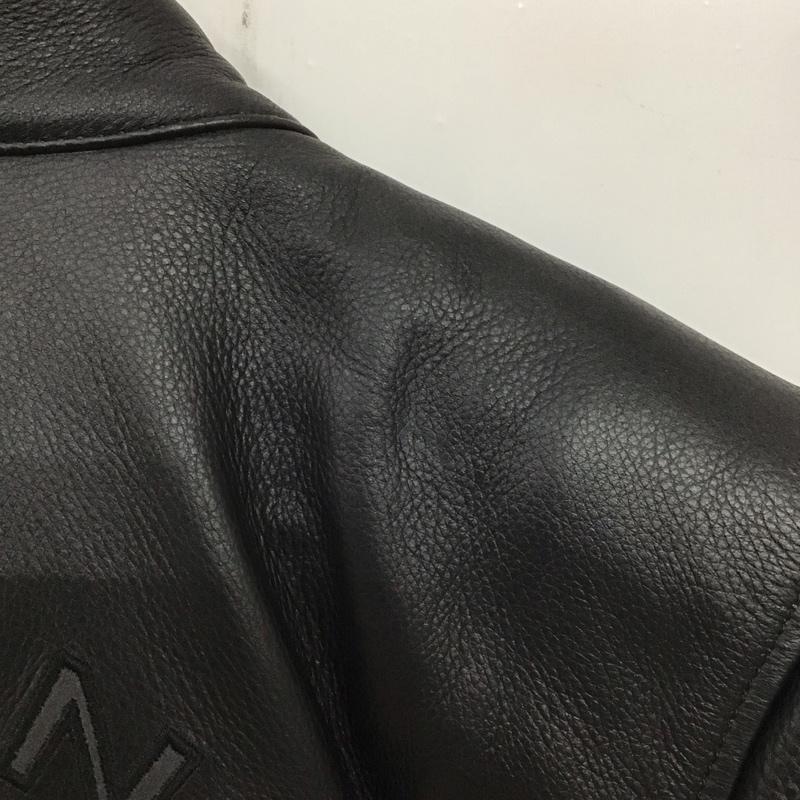 ハーレーダビッドソン Harley-Davidson ジャケット、上着 レザージャケット シングルライダースジャケット L ロゴ、文字 黒 / ブラック /  メンズ USED 古着 中古 10133569