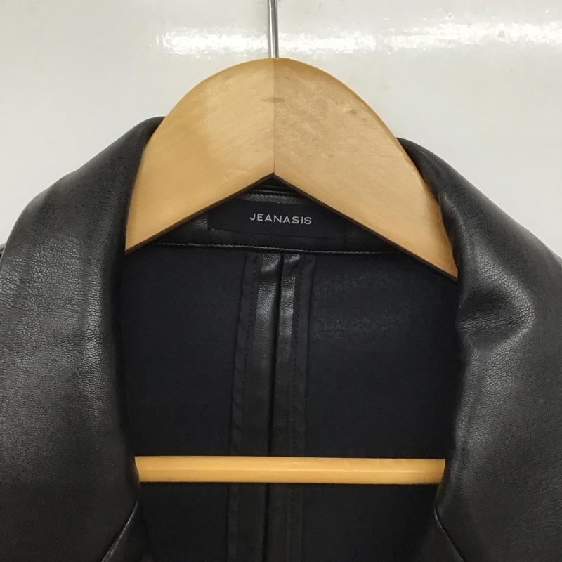 ジーナシス JEANASIS ジャケット、上着 ジャケット、ブレザー フェイクレザージャケット フロントボタン アウター FREE 無地 黒 / ブラック /  レディース USED 古着 中古 10147683
