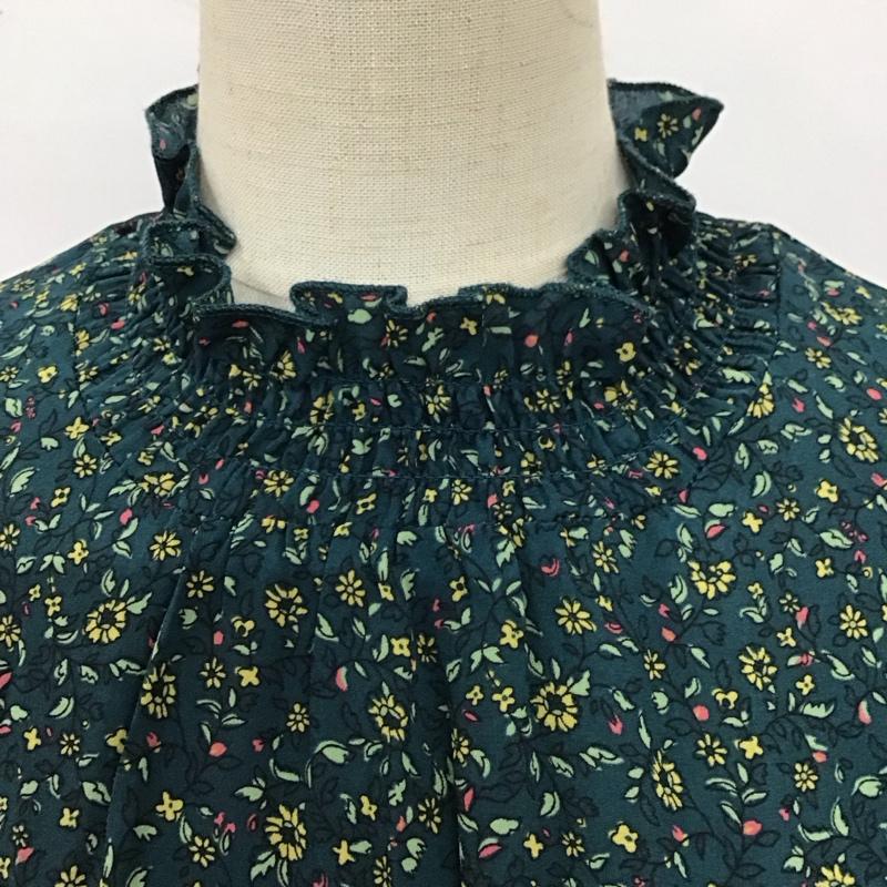エヘカソポ ehka sopo ワンピース ロングスカート 1103686 スタンドネック 長袖 M 花柄 緑 / グリーン /  レディース USED 古着 中古 10122464