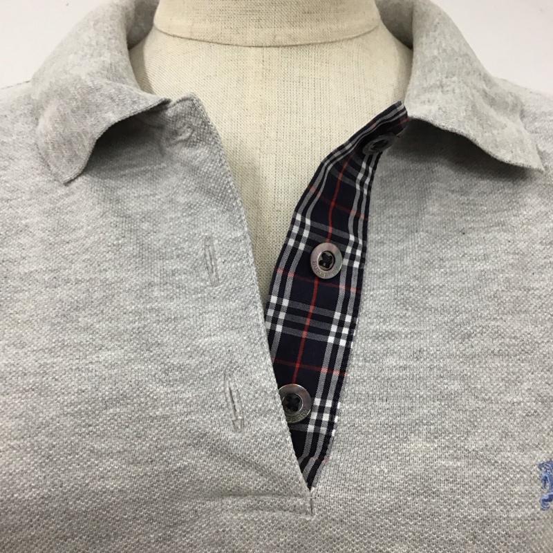 バーバリーロンドン Burberry London ポロシャツ 半袖 半袖ポロシャツ 半袖カットソー カラーシャツ 38 ロゴ、文字 灰 / グレー /  レディース USED 古着 中古 10115912