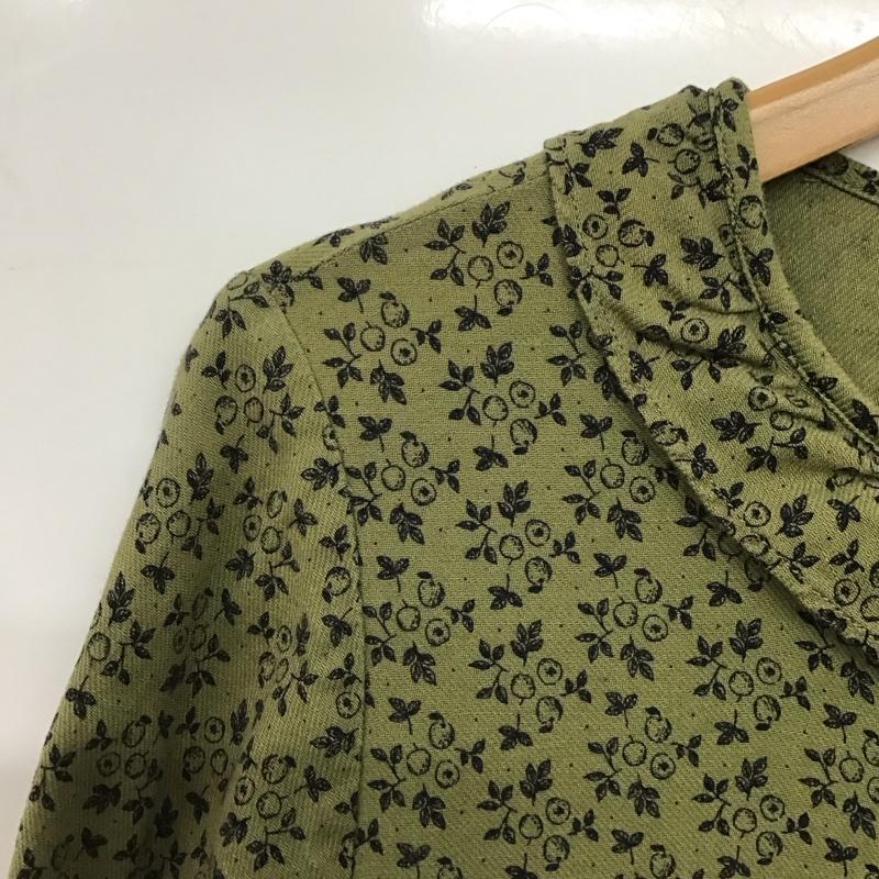 サマンサモスモス Samansa Mos2 ワンピース ロングスカート 1102979 襟付き 長袖 シャツワンピース FREE 総柄 カーキ / カーキ /  レディース USED 古着 中古 10142250