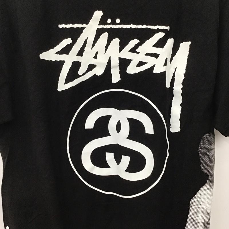 ステューシー STUSSY Tシャツ 半袖 半袖カットソー プリントTシャツ クルーネックカットソー M プリント 黒 / ブラック /  メンズ USED 古着 中古 10135909