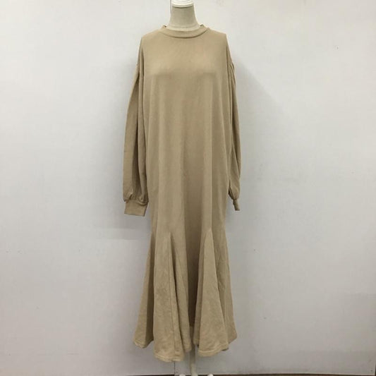 ローリーズファーム LOWRYS FARM ワンピース ロングスカート タグ付 マーメイドワンピース M 無地 ベージュ / ベージュ /  レディース USED 古着 中古 10121736