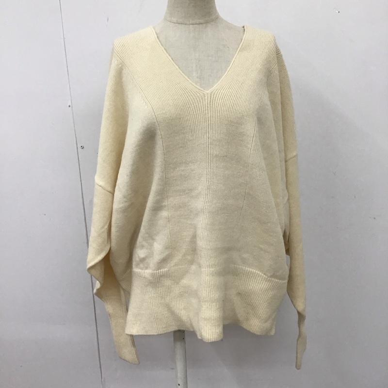 ニコアンド niko and... ニット、セーター 長袖 ST76DE01SB Vネック 4 無地 オフホワイト / オフホワイト /  レディース USED 古着 中古 10108316