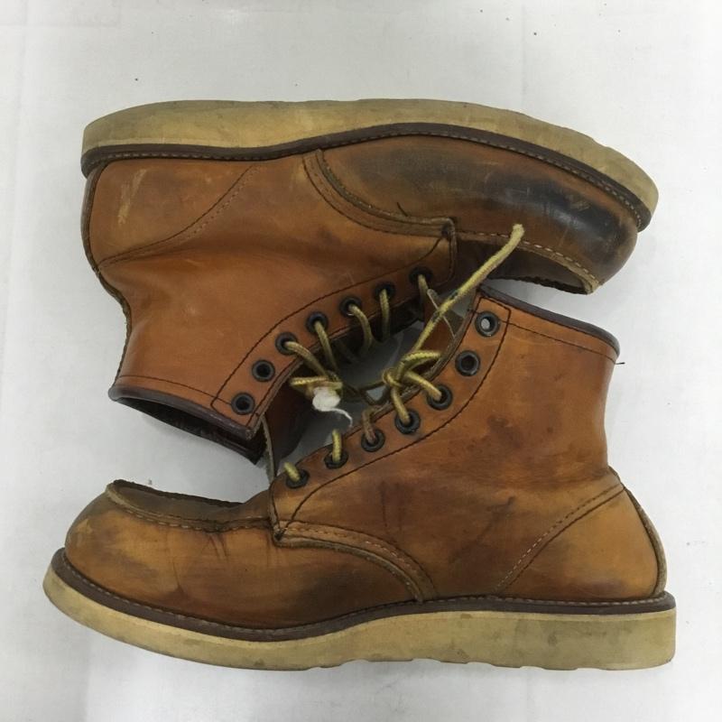 レッドウィング RED WING ブーツ ショートブーツ 875 6インチ クラシックモック 7.5E レザー 無地 茶 / ブラウン /  メンズ USED 古着 中古 10140425