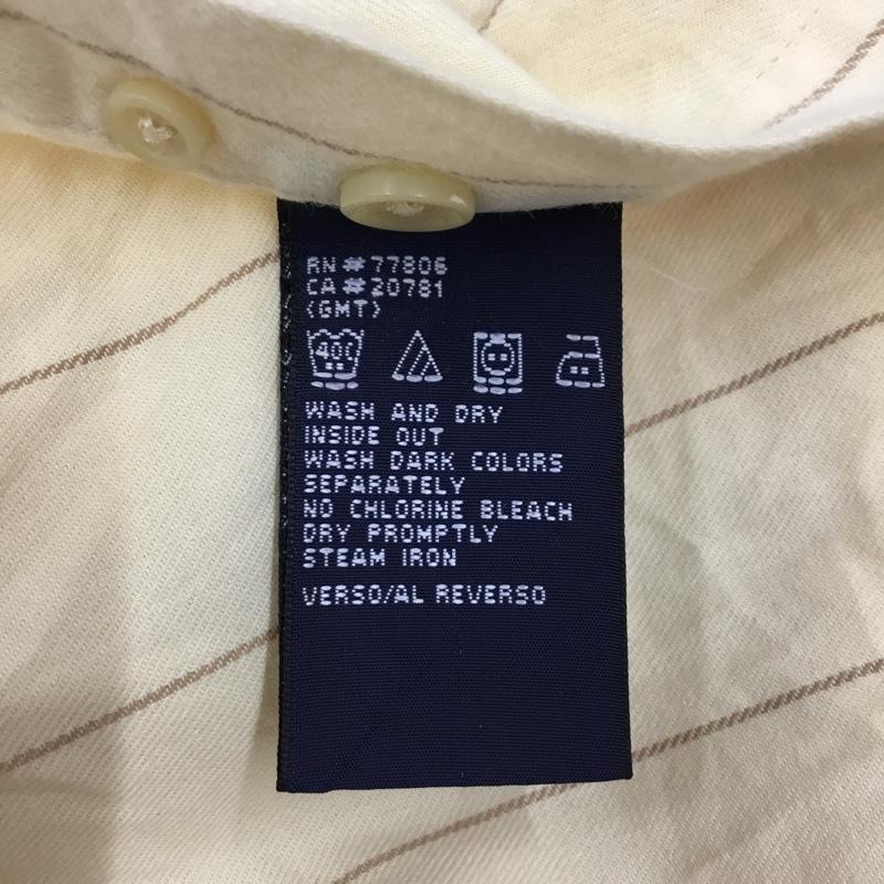 トミーヒルフィガー TOMMY HILFIGER シャツ、ブラウス 長袖 ボタンダウン ストライプ XL ワンポイント ベージュ / ベージュ /  メンズ USED 古着 中古 10116091