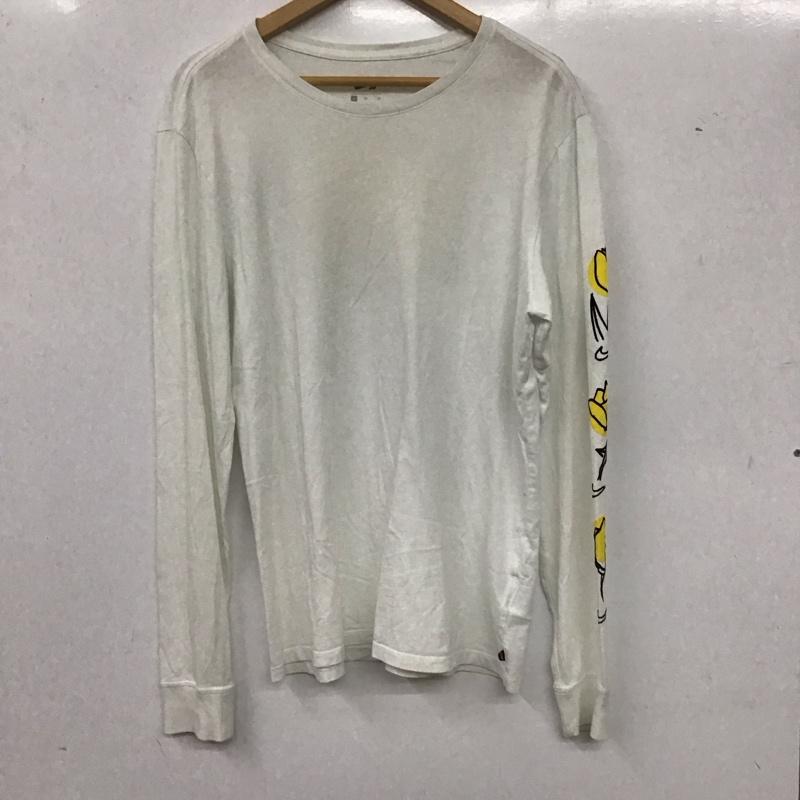 ナイキ NIKE カットソー 長袖 923451-100 フラワープリント 長袖カットソー クルーネックカットソー XL プリント 白 / ホワイト /  メンズ USED 古着 中古 10136165