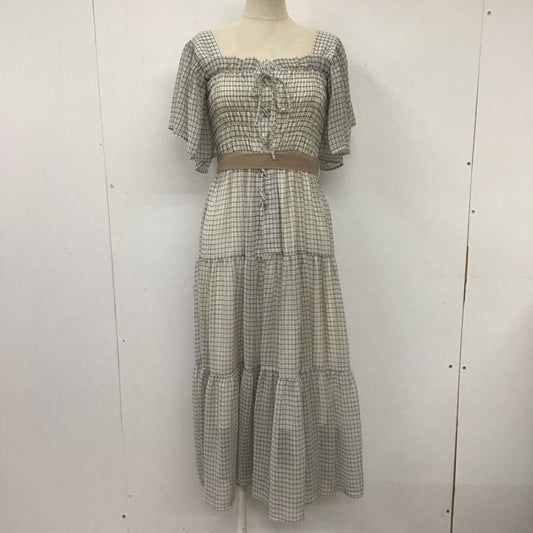 ナイスクラップ NICE CLAUP ワンピース ロングスカート 半袖ワンピース ロングワンピース シフォン フレアスカート ギンガムチェックワンピース FREE チェック マルチカラー / マルチカラー /  レディース USED 古着 中古 10108466