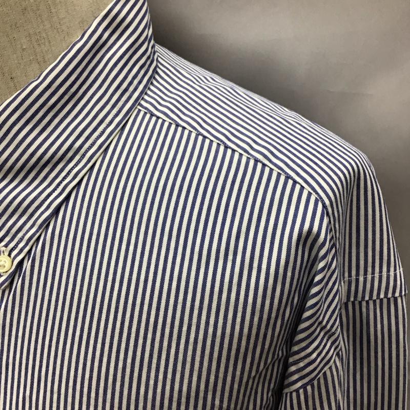 ラルフローレン RALPHLAUREN シャツ、ブラウス 長袖 長袖シャツ カラーシャツ ポケットシャツ 長袖カットソー ストライプシャツ ストライプ 白 / ホワイト / X 青 / ブルー /  メンズ USED 古着 中古 10118544