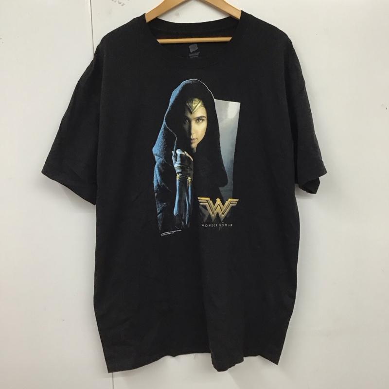 ヘインズ HANES Tシャツ 半袖 WONDER WOMAN 映画Tシャツ XL プリント 黒 / ブラック /  メンズ USED 古着 中古 10123364