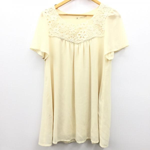 マジェスティックレゴン MAJESTIC LEGON ワンピース  ワンピース 半袖 FREE 無地 アイボリー / アイボリー /  レディース USED 古着 中古 10024833