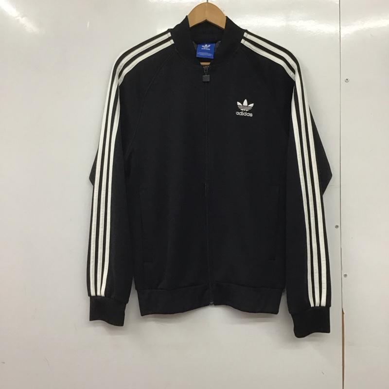 アディダス adidas ジャケット、上着 ジャンパー、ブルゾン bk5921 SSTTRACKTOP ジャージ ジップアップジャケット L ロゴ、文字 黒 / ブラック /  メンズ USED 古着 中古 10145245