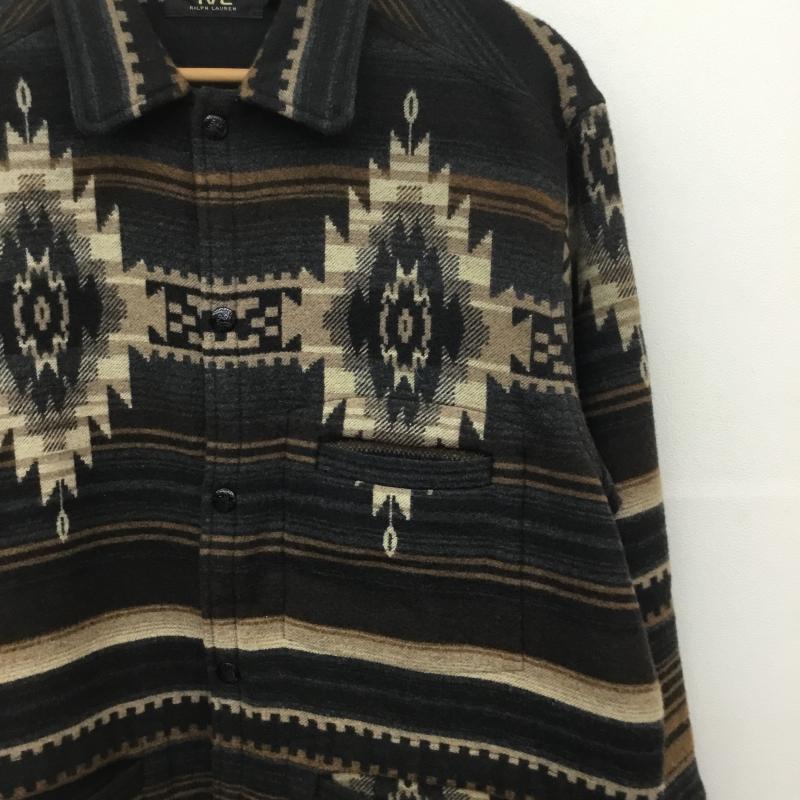 ダブルアールエル RRL ジャケット、上着 ジャケット、ブレザー ネイティブジャガード　オーバー　シャツジャケット M ネイティブ柄 茶 / ブラウン /  メンズ USED 古着 中古 10129315
