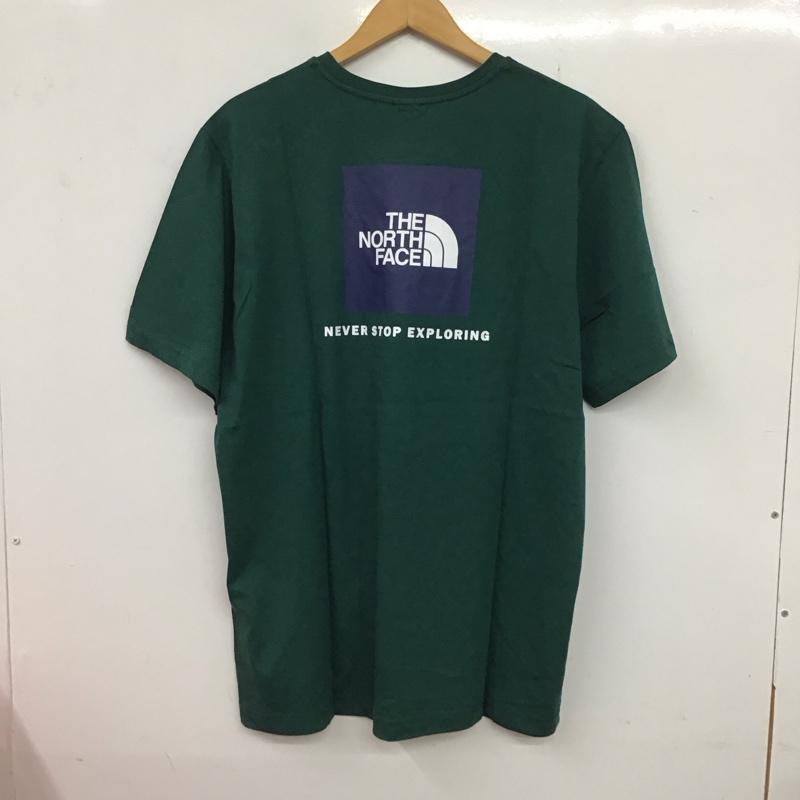ザノースフェイス THE NORTH FACE Tシャツ 半袖 NF0A87NPA1B L ロゴ、文字 X プリント 緑 / グリーン / X 紺 / ネイビー /  メンズ USED 古着 中古 10132527