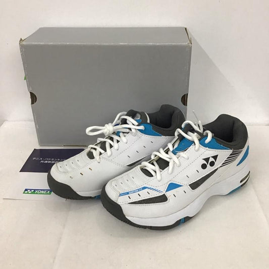 ヨネックス YONEX シューズ シューズ SHT-202 テニスシューズ 23.5cm ロゴ、文字 白 / ホワイト / X 灰 / グレー / X 水色 / ライトブルー /  レディース USED 古着 中古 10135283