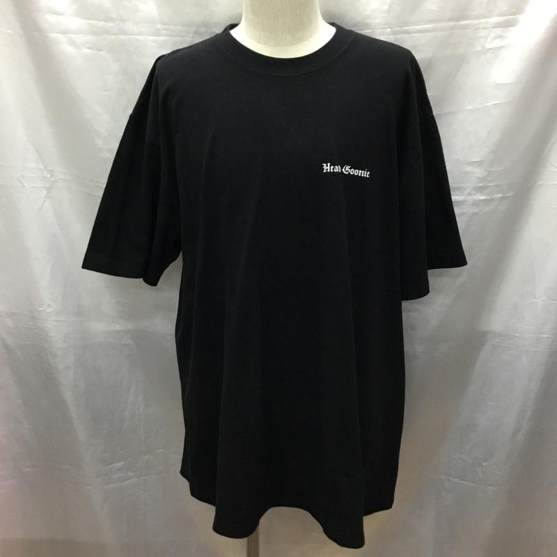 ヘッドグーニー HEADGOONIE Tシャツ 半袖 半袖カットソー プリントTシャツ クルーネックカットソー XXL プリント 黒 / ブラック /  メンズ USED 古着 中古 10117532