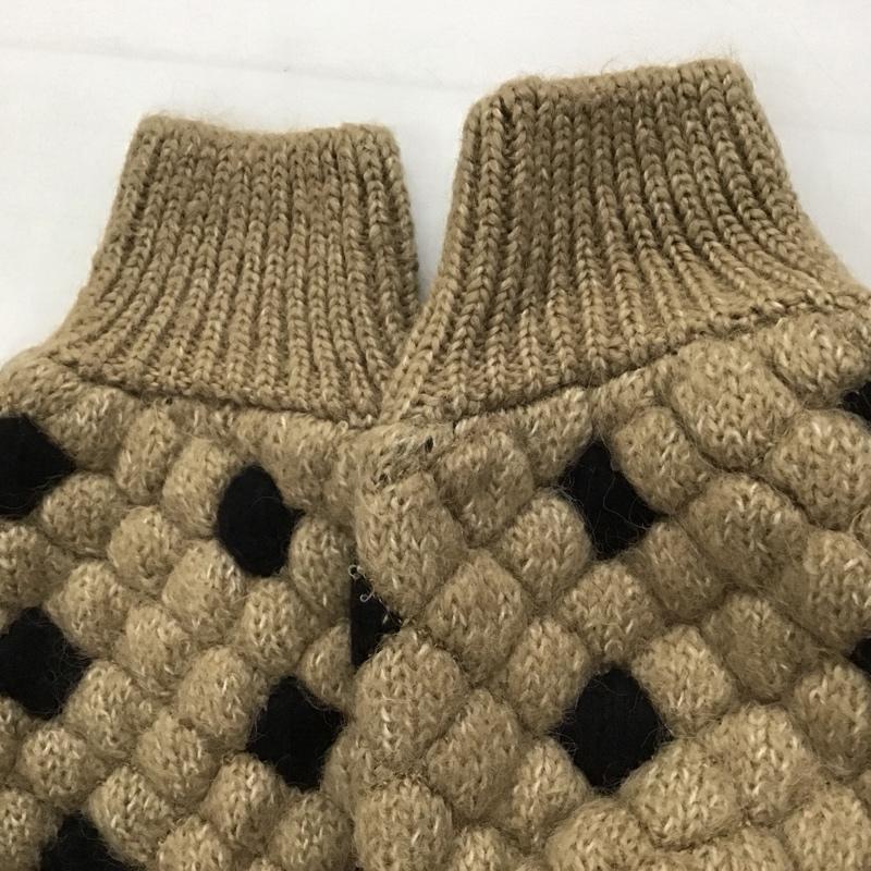 ザラ ZARA カーディガン 長袖 5802 112 704 ニットジャケット ミドル丈 L  ベージュ / ベージュ / X 黒 / ブラック /  レディース USED 古着 中古 10124988