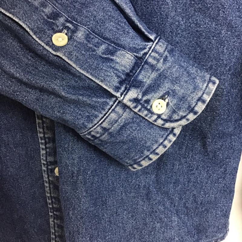 ラルフローレン RALPHLAUREN シャツ、ブラウス 長袖 長袖シャツ 無地シャツ カラーシャツ デニムシャツ ロゴ、文字 インディゴ / インディゴ /  メンズ USED 古着 中古 10129631