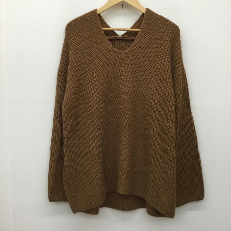 ロペピクニック ROPE  PICNIC ニット、セーター 長袖 GDM-59780 40 無地 茶 / ブラウン /  レディース USED 古着 中古 10142853