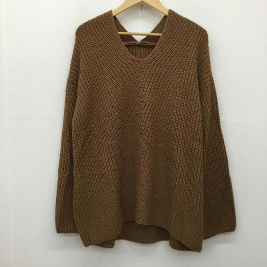 ロペピクニック ROPE  PICNIC ニット、セーター 長袖 GDM-59780 40 無地 茶 / ブラウン /  レディース USED 古着 中古 10142853