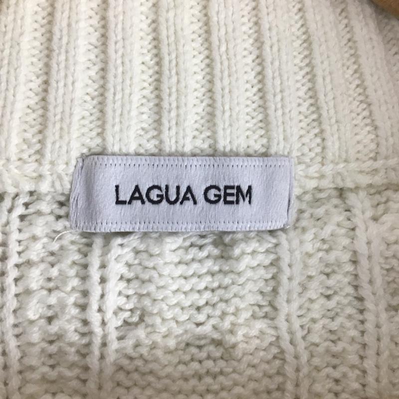 ラグア ジェム LAGUA GEM カーディガン 長袖 510GAZ70-1450 ニットカーディガン FREE 無地 白 / ホワイト / X 黒 / ブラック /  レディース USED 古着 中古 10140220