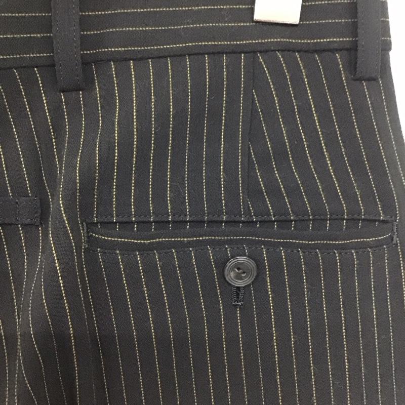 ジャンポールゴルチエ Jean Paul Gaultier パンツ スラックス スラックスパンツ ワイドパンツ センタータックパンツ ストレッチパンツ 48 ストライプ 黒 / ブラック /  メンズ USED 古着 中古 10142429