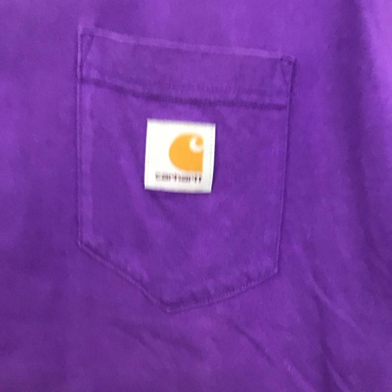 カーハート Carhartt Tシャツ 半袖 半袖カットソー プリントTシャツ クルーネックカットソー M ロゴ、文字 紫 / パープル /  メンズ USED 古着 中古 10148313