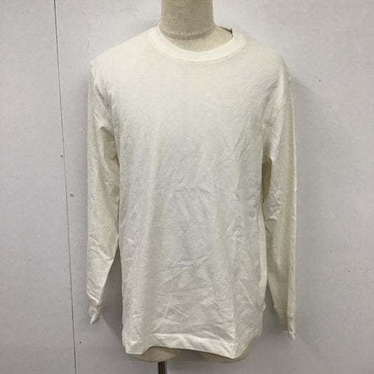 ザラ ZARA カットソー 長袖 長袖カットソー クルーネックカットソー ロングスリーブカットソー プリントTシャツ L 無地 白 / ホワイト /  メンズ USED 古着 中古 10114199