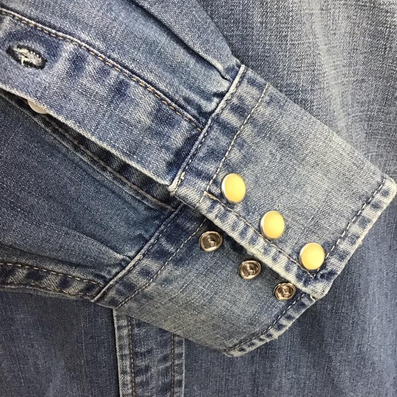 リプレイ REPLAY シャツ、ブラウス 長袖 長袖シャツ カラーシャツ ポケットシャツ デニムシャツ M 無地 インディゴ / インディゴ /  メンズ USED 古着 中古 10111745