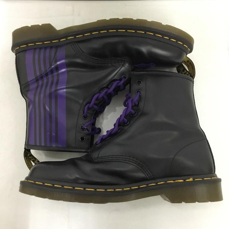 ドクターマーチン Dr.Martens ブーツ ショートブーツ NEEDLES ニードルズ 1460 8ホール UK9 US：10  黒 / ブラック / X 紫 / パープル /  メンズ USED 古着 中古 10147714