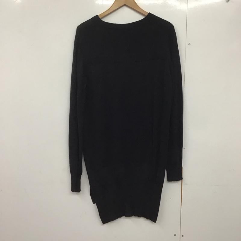 ノーアイディ NO ID. ニット、セーター 長袖 長袖ニットカットソー クルーネック セーター 1 無地 黒 / ブラック /  メンズ USED 古着 中古 10142947