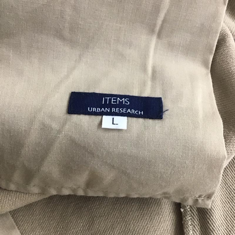 アイテムズ アーバンリサーチ ITEMS URBAN RESEARCH パンツ ワークパンツ、ペインターパンツ it25-14a020 カラーコットンクリースパンツ ワイドパンツ L 無地 ベージュ / ベージュ /  メンズ USED 古着 中古 10139017