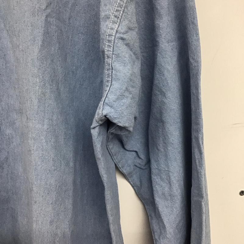古着 USED シャツ、ブラウス 長袖 M 無地 水色 / ライトブルー /  メンズ USED 古着 中古 10144863