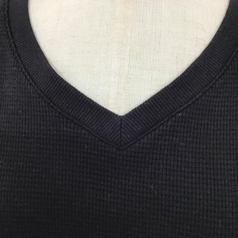 アズールバイマウジー AZUL BY MOUSSY ワンピース ロングスカート 250CA83-322G ワッフル リングスナップ スリットワンピース 七分袖 S 無地 黒 / ブラック /  レディース USED 古着 中古 10120044