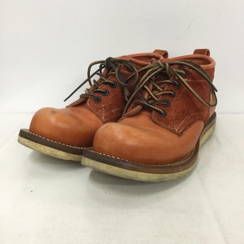 ゼローズ ZERROWS ブーツ ショートブーツ レザー 7.5 無地 茶 / ブラウン /  メンズ USED 古着 中古 10140415