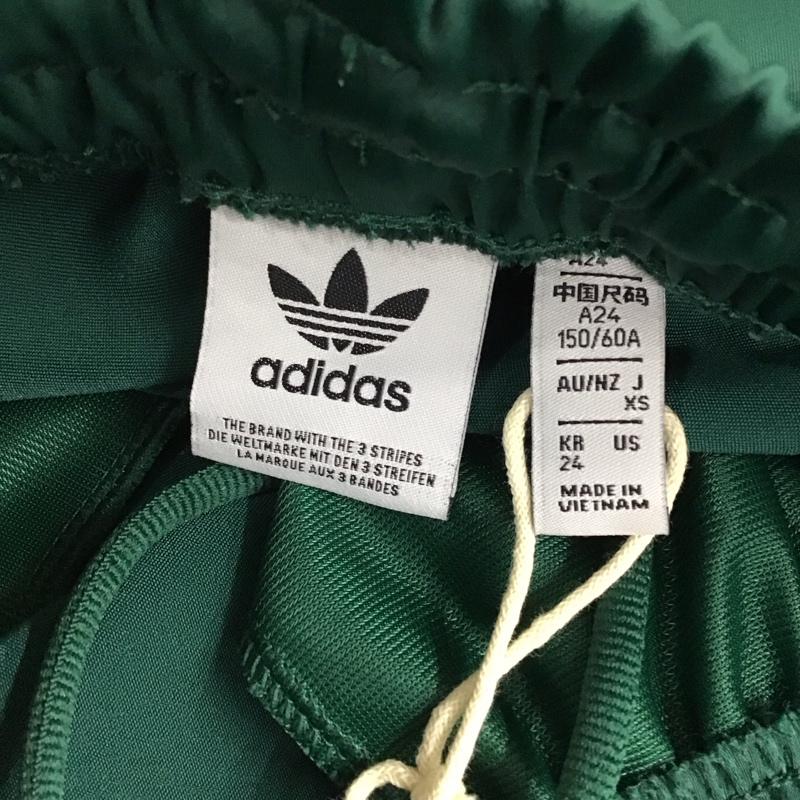 アディダス adidas ボトムス ボトムス 1W7002 ワイドレッグ トラックパンツ XS ロゴ、文字 緑 / グリーン / X 白 / ホワイト /  レディース USED 古着 中古 10120067
