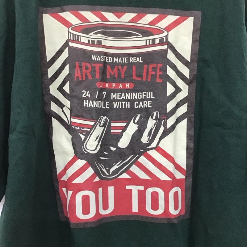 カーハート Carhartt Tシャツ 半袖 半袖カットソー プリントTシャツ クルーネックカットソー L ロゴ、文字 緑 / グリーン /  メンズ USED 古着 中古 10143256