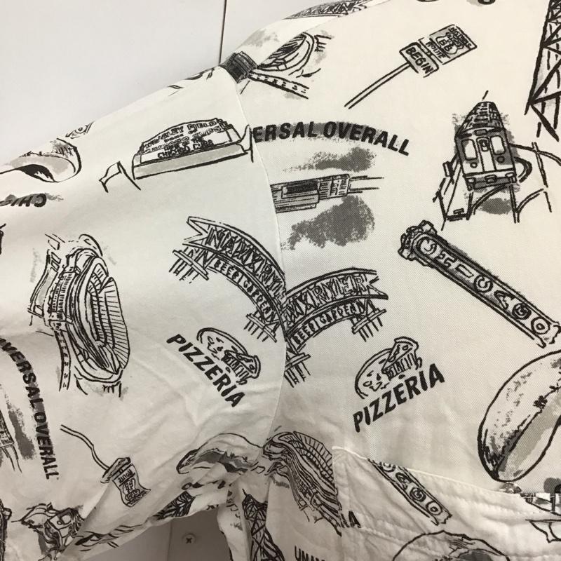 ユニバーサルオーバーオール UNIVERSAL OVERALL シャツ、ブラウス 半袖 U813168-A 胸ポケット L 総柄 白 / ホワイト /  メンズ USED 古着 中古 10116812