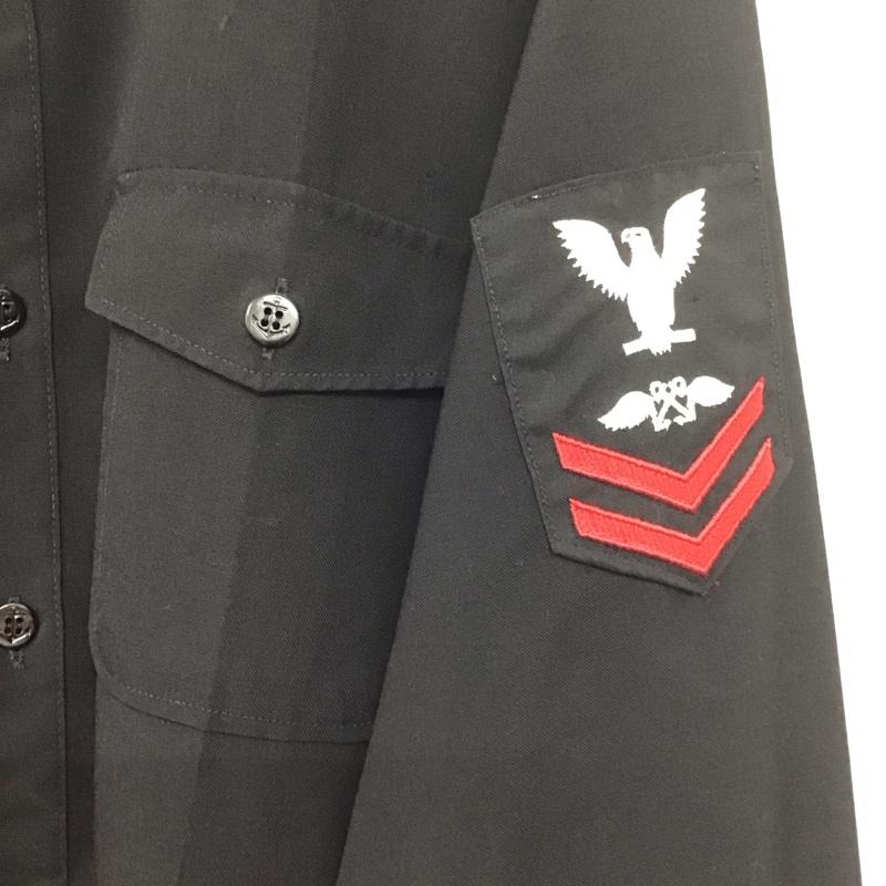 ミリタリー ミリタリー シャツ、ブラウス 長袖 長袖シャツ ミリタリーシャツ カラーシャツ ロゴ、文字 黒 / ブラック /  メンズ USED 古着 中古 10140673