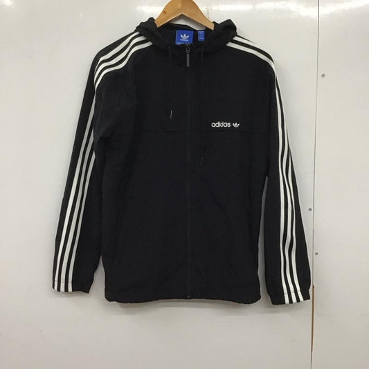 アディダスオリジナルス adidas originals ジャケット、上着 ジャケット、ブレザー br6984 3 StripesWindbreaker ジャケット パーカー ジップアップジャケット L ロゴ、文字 黒 / ブラック /  メンズ USED 古着 中古 10137662