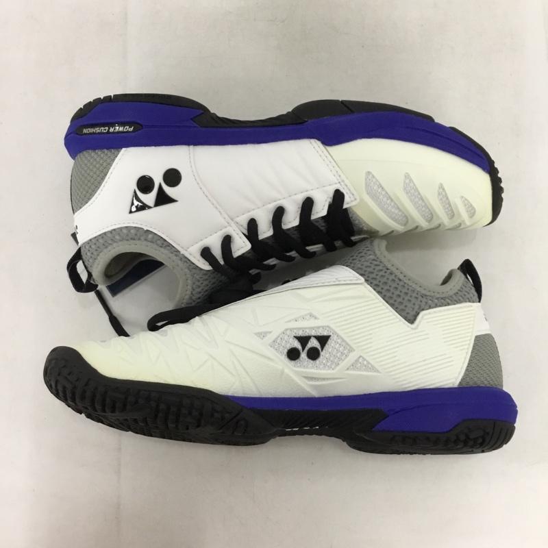 ヨネックス YONEX スニーカー スニーカー SHTF3MGC パワークッションフュージョンレブ3メンGC テニスシューズ 箱有 23.5cm 23.5cm ロゴ、文字 白 / ホワイト / X 黒 / ブラック / X 青 / ブルー /  レディース USED 古着 中古 10150021
