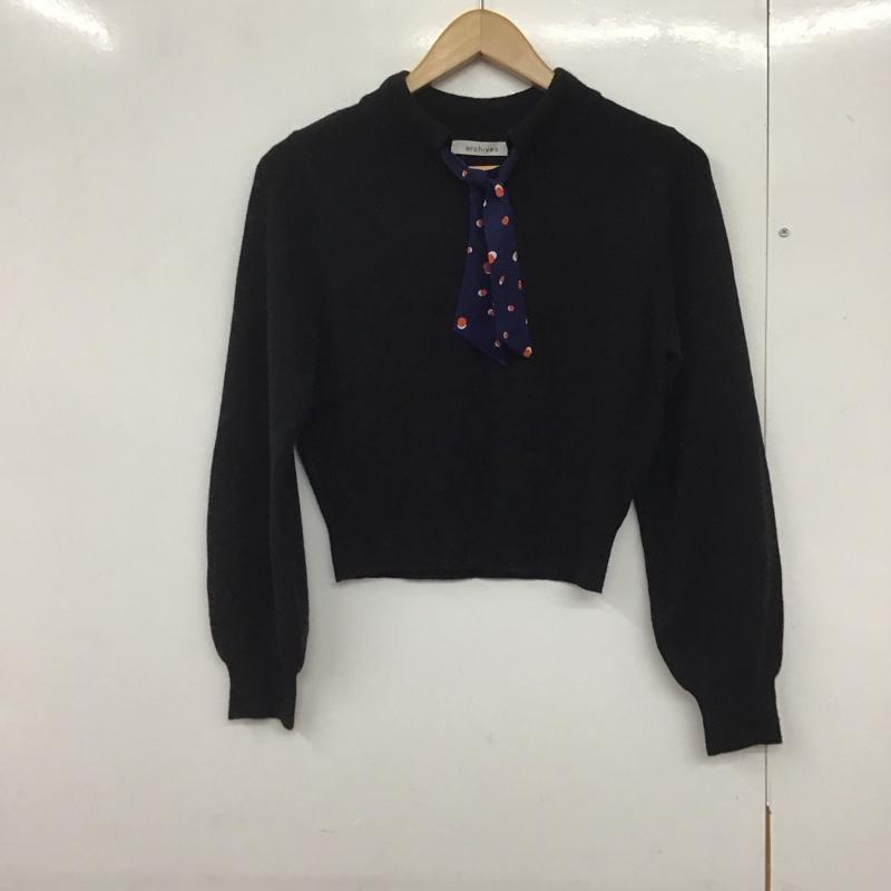 アルシーヴ archives ニット、セーター 長袖 M 無地 黒 / ブラック /  レディース USED 古着 中古 10142748